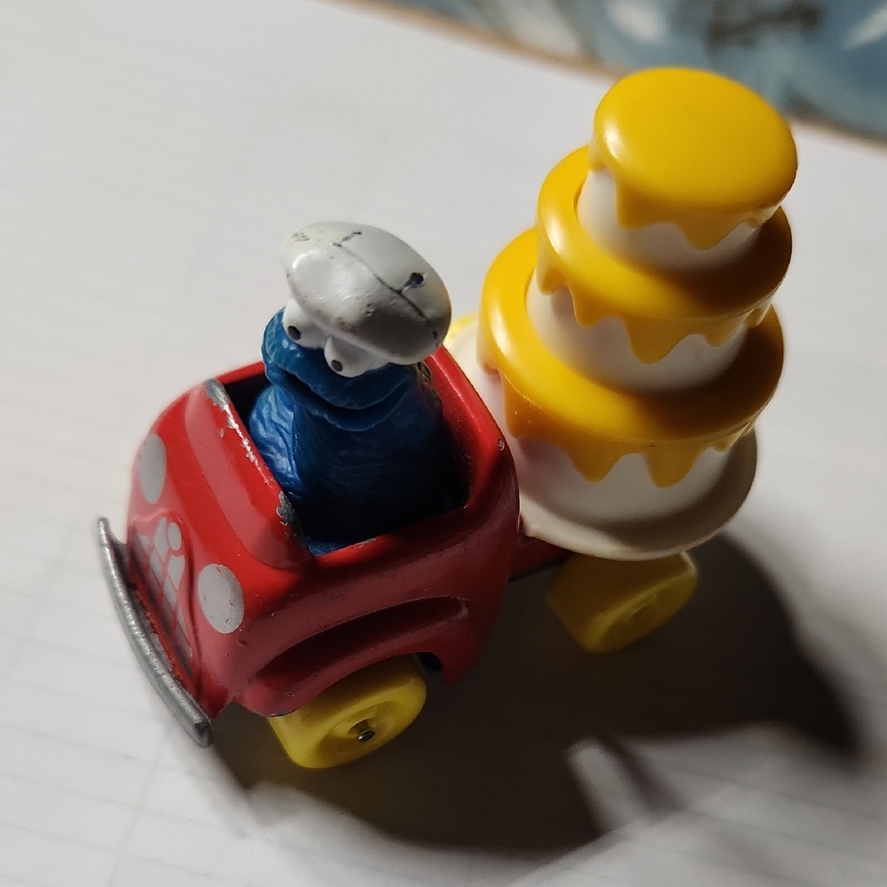 Vintage 1980's Sesame Street Cookie Monsyer Cake Truck Die Cast